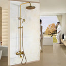 GobekUsa Antique Brass Rainfall Shower Faucet Set with 2 Functions