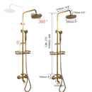 GobekUsa Antique Brass Rainfall Shower Faucet Set with 2 Functions