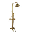 GobekUsa Antique Brass Rainfall Shower Faucet Set with 2 Functions