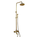 GobekUsa Antique Brass Rainfall Shower Faucet Set with 2 Functions