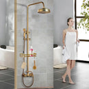 GobekUsa Antique Brass Rainfall Shower Faucet Set with 2 Functions