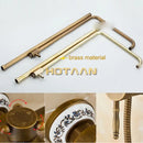 GobekUsa Antique Brass Rainfall Shower Faucet Set with Hand Shower