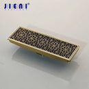 GobekUsa Antique Brass Rectangle Bathroom Floor Drain Strainer - Deodorization Linear Design