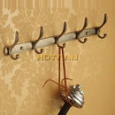 Antique brass robe hook 5 hook wall mounted rack bathroom hardware by Decorbites