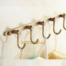 Antique brass robe hook rack – bathroom wall mount with 5 hooks by Decorbites