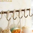 Antique brass robe hook rack – bathroom wall mount with 5 hooks by Decorbites