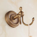 Antique brass robe hook ornate double towel hanger for bathroom by Decorbites