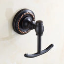Antique brass robe hook ornate double towel hanger for bathroom by Decorbites