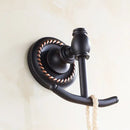 Antique brass robe hook ornate double towel hanger for bathroom by Decorbites