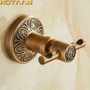 Antique brass robe hook ornate scrollwork bathroom towel rack by Decorbites
