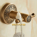 Antique brass robe hook ornate scrollwork bathroom towel rack by Decorbites