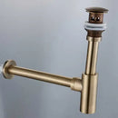 GobekUsa Antique Brass Round Siphon P-Trap Bathroom Vanity Basin Pop-Up Drain