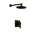GobekUsa Antique Brass Round Wall Mounted Rainfall Shower Faucet Set with 2 Handles