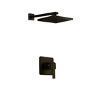GobekUsa Antique Brass Round Wall Mounted Rainfall Shower Faucet Set with 2 Handles