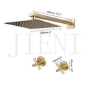 GobekUsa Antique Brass Round Wall Mounted Rainfall Shower Faucet Set with 2 Handles