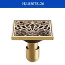 Antique brass shower drain with engraved chinese motifs bathroom cover by Decorbites
