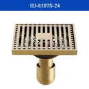 Antique brass shower drain with engraved chinese motifs bathroom cover by Decorbites