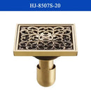 Antique brass shower drain with engraved chinese motifs bathroom cover by Decorbites