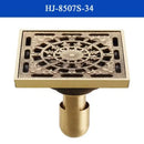 Antique brass shower drain with engraved chinese motifs bathroom cover by Decorbites