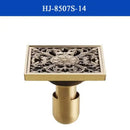 Antique brass shower drain with engraved chinese motifs bathroom cover by Decorbites
