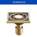 Antique brass shower drain with engraved chinese motifs bathroom cover by Decorbites