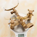GobekUsa Antique Brass Shower Faucet Kit with Wall Mounted Hand Held Shower Head