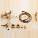 GobekUsa Antique Brass Shower Faucet Kit with Wall Mounted Hand Held Shower Head