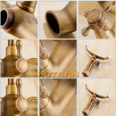 GobekUsa Antique Brass Shower Faucet Kit with Wall Mounted Hand Held Shower Head