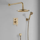 GobekUsa Antique Brass Shower Faucet Set with 10 Inch Round Head - Bathroom Wall Kit