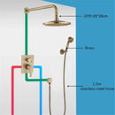 GobekUsa Antique Brass Shower Faucet Set with 10 Inch Round Head - Bathroom Wall Kit