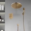 GobekUsa Antique Brass Shower Faucet Set with 10 Inch Round Head - Bathroom Wall Kit