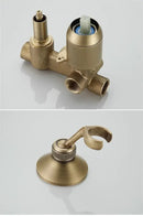 GobekUsa Antique Brass Shower Faucet Set with 10 Inch Round Head - Bathroom Wall Kit