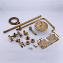 GobekUsa Antique Brass Shower Faucet Set with 8'' Rainfall Head & Swivel Spray