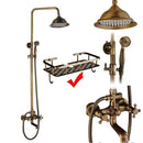 GobekUsa Antique Brass Shower Faucet Set with 8'' Rainfall Head & Swivel Spray