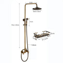 GobekUsa Antique Brass Shower Faucet Set with 8'' Rainfall Head & Swivel Spray