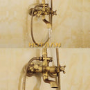 GobekUsa Antique Brass Shower Faucet Set with Rainfall Shower Head and Hand Shower