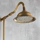GobekUsa Antique Brass Shower Faucet with Ceramics Hand Spray and 8'' Rainfall Head