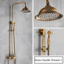 GobekUsa Antique Brass Shower Set Single Handle Wall Mount Rainfall Mixer Faucet