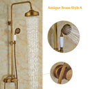 GobekUsa Antique Brass Shower Set with 8" Rainfall Head and Hand Sprayer