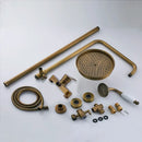 GobekUsa Antique Brass Shower Set with 8" Rainfall Head and Hand Sprayer