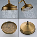 GobekUsa Antique Brass Shower Set with 8" Rainfall Head and Hand Sprayer