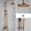 GobekUsa Antique Brass Shower Set with Handshower, Rainfall Tap Crane