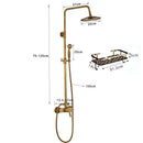 GobekUsa Antique Brass Shower Set with Handshower, Rainfall Tap Crane