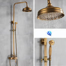 GobekUsa Antique Brass Shower Set with Handshower, Rainfall Tap Crane