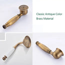 GobekUsa Antique Brass Shower Set with Handshower, Rainfall Tap Crane
