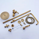 GobekUsa Antique Brass Shower Set with Handshower, Rainfall Tap Crane