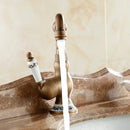 GobekUsa Antique Brass Single Handle Basin Faucet Swivel Spout Mixer Water Tap