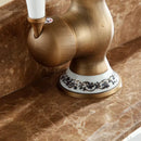 GobekUsa Antique Brass Single Handle Basin Faucet Swivel Spout Mixer Water Tap