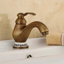 GobekUsa Antique Brass Single Handle Deck Mount Bathroom Sink Faucet.