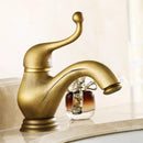 GobekUsa Antique Brass Single Handle Deck Mount Bathroom Sink Faucet.